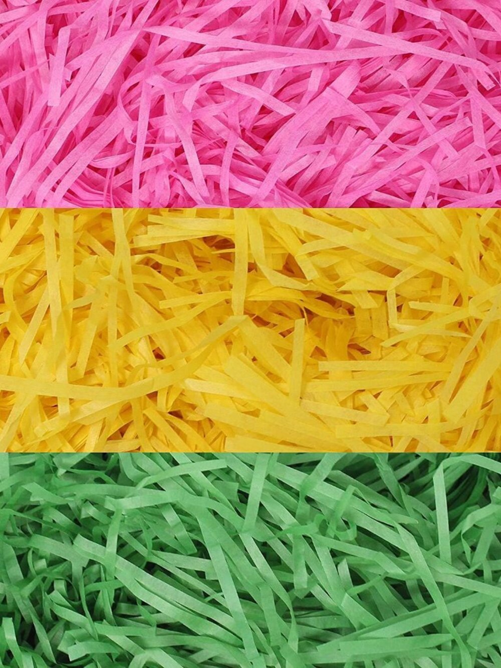Easter Grass Crinkle Cut Recyclable Paper Shred FillerPink, Yellow and Green for